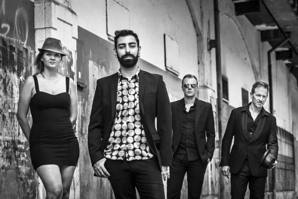 Blame It On The Drummer, four-piece band portrait